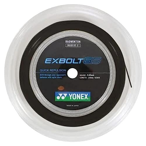 Yonex EXBOLT 65 Badminton String - 200m Reel, Black