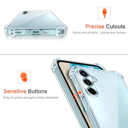 Image of Lustree Back Cover Transparent Case Compatible with Samsung Galaxy M35 | Clear + TPU Case with 4 Corner Air Cushion Protection & Camera Protection | Slim& Stylus Cover