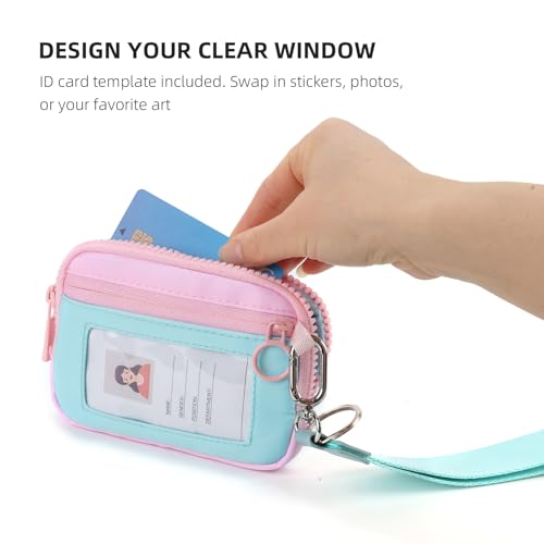 Image of The Iris Wallet Zipper Mini Coin Purse Keychain ID Holder Wallet