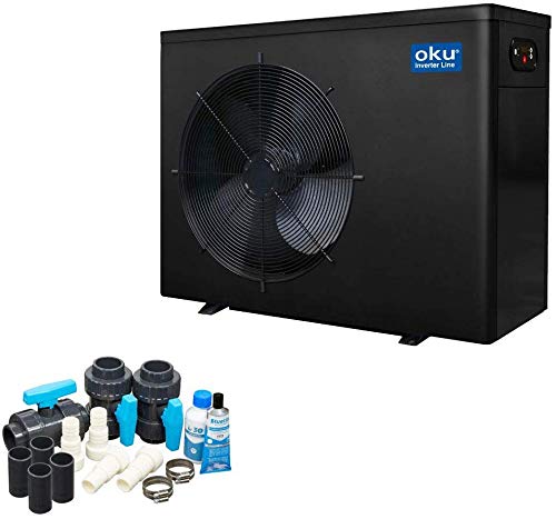 Well2wellness Heating Pump Oku Inverter Line 8 - Poolheizung with a Heizkapazität to 8 Kw + Bypass Set Basic
