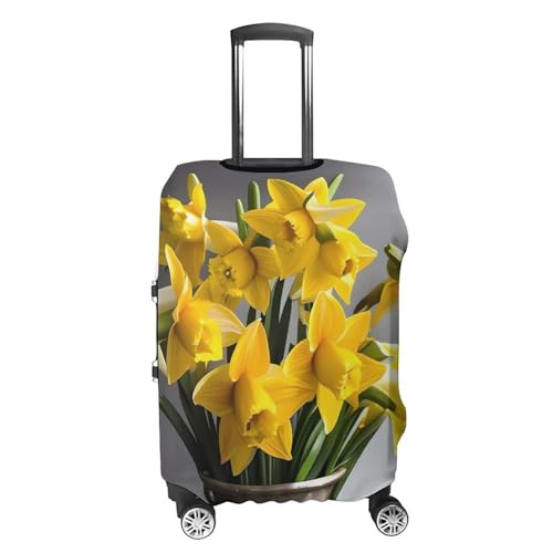 Bouquet of Daffodils Luggage Cover, Elastic Luggage Protector Fits 19-32in Suitcases, Washable & Anti-Scratch Suitcase Cover for Men Women M4