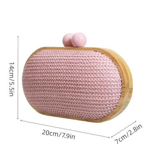 Image of UMREN Straw Clutch Handbags Women Beach Crossbody Hand-woven Summer Purse Wallet Top handle Evening Bag for Wedding Party