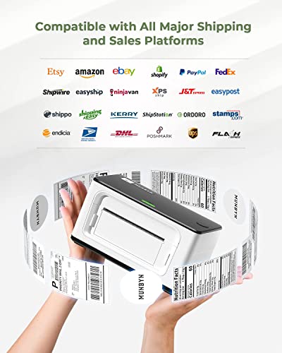 MUNBYN Shipping Label Printer, 4x6 Label Printer, Thermal Printer for Shipping Labels Home Small Business, Compatible with Canada Post, Purolator, UPS FedEx, DHL, White image 2