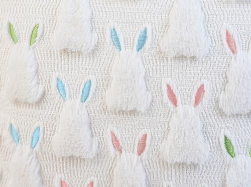 Image of ALFEVA 18 inch x 18 inch Pillow Covers Set of 2, Easter Decorations Cute Soft Plush Bunny Throw Pillow, Spring Farmhouse Decorations for Home Sofa Couch Living Room Bedroom