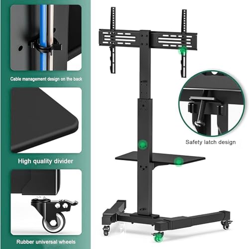 Soporte móvil para TV ajustable con ruedas 37-70 pulg. miniatura 3