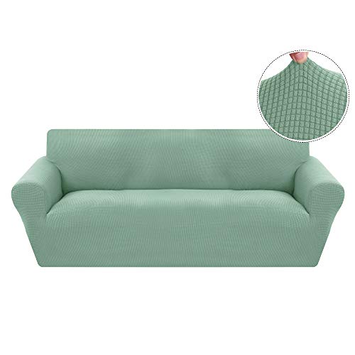 SearchI Funda de Sofá Elástica de 3 Plazas,Tejido Jacquard de Poliéster y Cubre Sofa Universal Cubierta de Muebles Elegante y Duradera,Desmontable y Lavable,Funda Protector para Sofa Sillón Turquesa