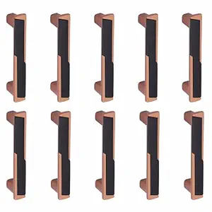 Atom 4.7 inches Cabinet Door Handle | for Office Drawer Cupboard Almirah Kitchen Wardrobe Doors Pull Handles | Copper Black Finish (Set of 10, CH-243)