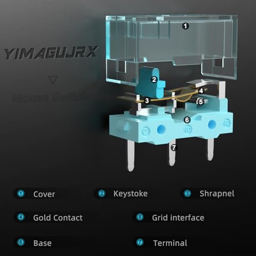 Kailh GM8.0 Lot de 4 commutateurs V2 composants souris bleu