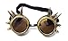 Produktbild UltraByEasyPeasyStore Ultra Gold mit Braunen Linsen Steampunk Brille Gläsern Cyber Viktorianischer Punk Schweißen Cosplay Goth Round Spike Vintage Rave Neuhei