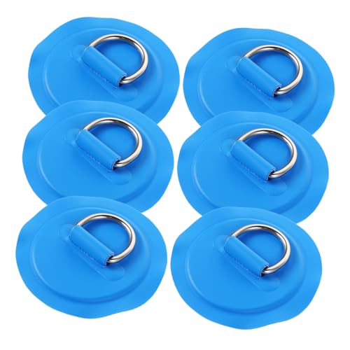 HANABASS 6 Pack Paddle Board D-Ring Buckle Kayak Deck Anchor Line Ring Patch Inflatable Boat Accessories Multi-use for Water Sports