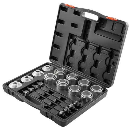 Image of VEVOR Pull and Press Sleeve Kit 36 PCS - Steel Bush Bearing Removal and Installation Set - Bush Removal Insertion Sleeve Tools with Carrying Case - Multi-Vehicle Compatibility for LCV and HGV Engines