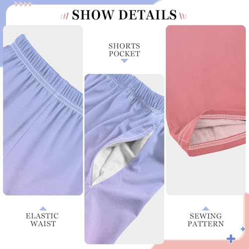 GuoChe Boy Pajama Pants Cotton Pink Purple Gradient4