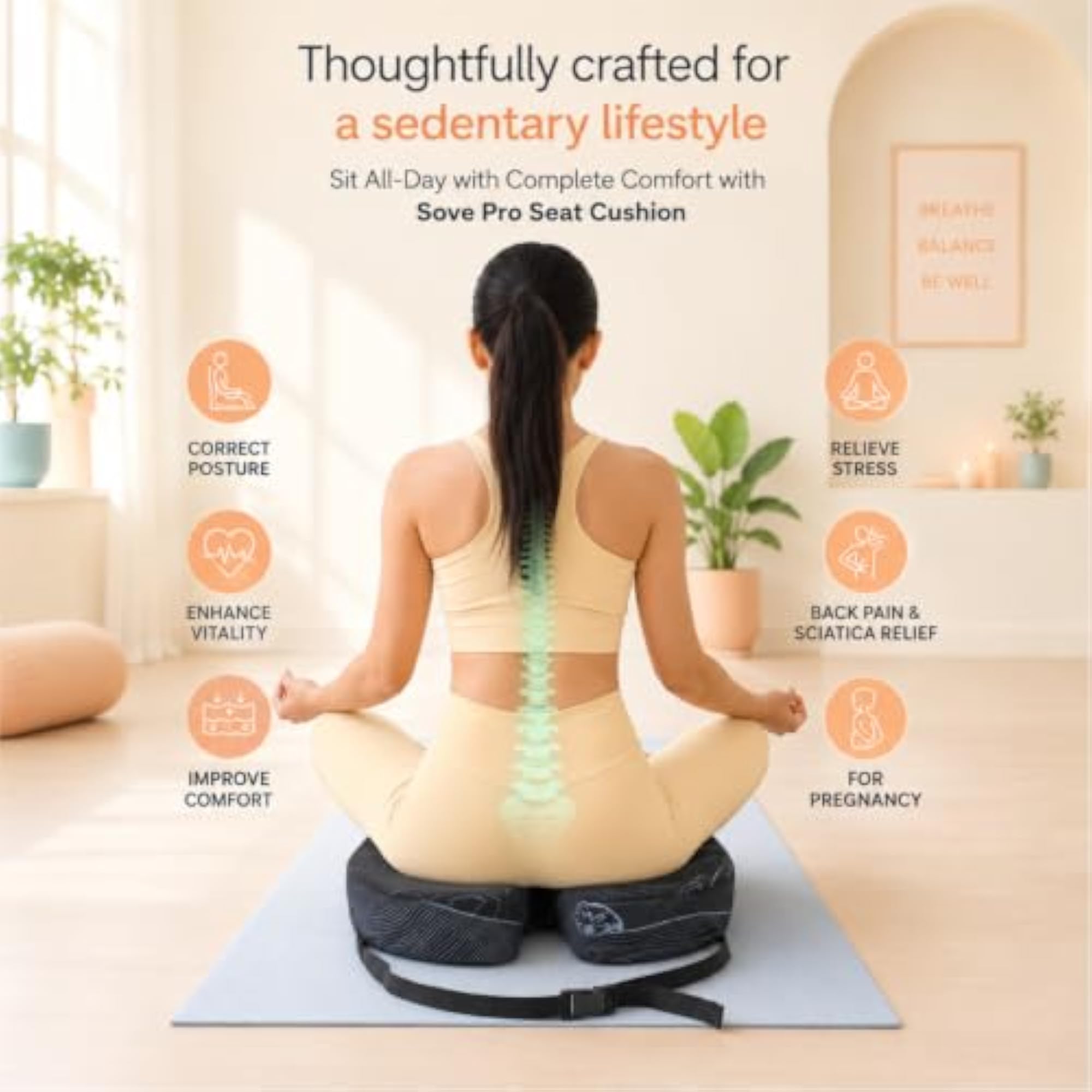 Pro Seat Coccyx Cushion (Memory Foam) Orthopedic Pad