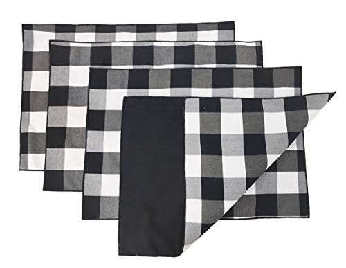 Fennco Styles Buffalo Check Double Layers Reversible Placemats 14