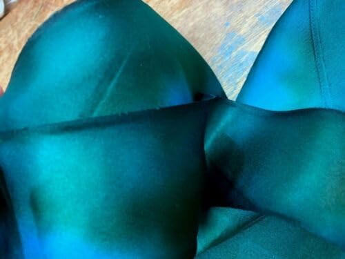 Copper Patina Silk Ribbon Hand Dyed 2.5" on The bias 1yd Made in USA Copper Patina Fabric