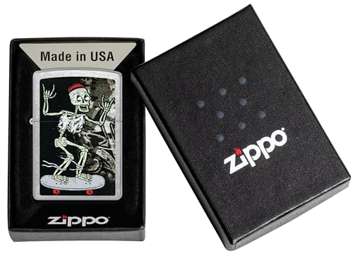 Image of Zippo Skateboard Windproof Lighter - Street Art Style Design on Street Chrome Finish, Refillable, (BIS Certified)