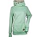 Produktbild TOPKEAL Mode Damen Jacke Herbst Winter Knöpfen Hoher Kragen Pullover Langarm Sweatshirt Kapuzenpullover mit Taschen Frauen Plus Größe Hoodies Tops (C2_Grün, XL)