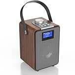 MONODEAL Portable DAB radio with Bluetooth, Two Alarm Clocks, Rechargeable DAB Plus/Dab+ Radio, Small Kitchen Radio with 40 Presets, FM Radio with Headphone Jack