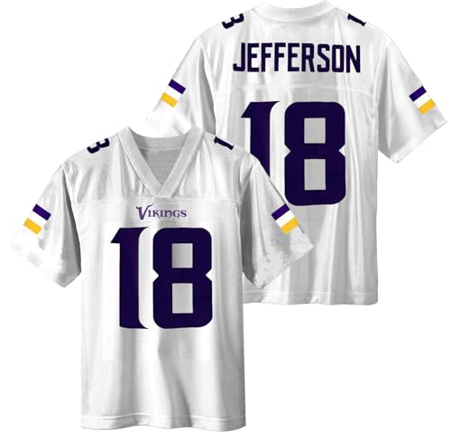 Outerstuff Justin Jefferson Minnesota Vikings #18 White Kids Youth 8-20 Alternate Away Player Jersey (8)