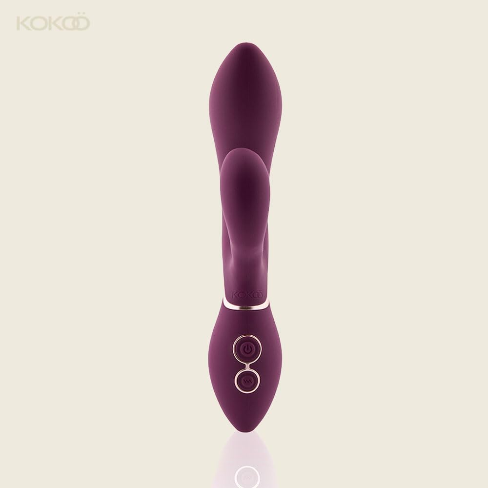 Kokoö Vibratore Rabbit Stimolazione Doppia Anne – 3 Velocità & 7 Modalità, Silicone Medico, Motore Potente e Silenzioso, Impermeabile IPX7, Ricaricabile USB (Fuscia)