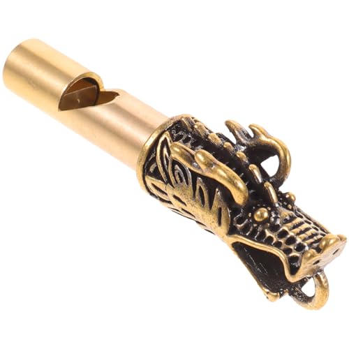 Silbato de supervivencia portátil de bronce con llavero miniatura 1