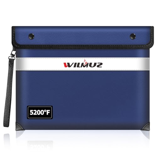 Image of Fireproof Bag Dual Reflective Strips, Waterproof Zipper, 5200F Heat | Fireproof Waterproof Bag, 13.9x10.6 Inch with Hand Strap for Cash, Documents, Jewelry & Valuables at Home, Office or Travel
