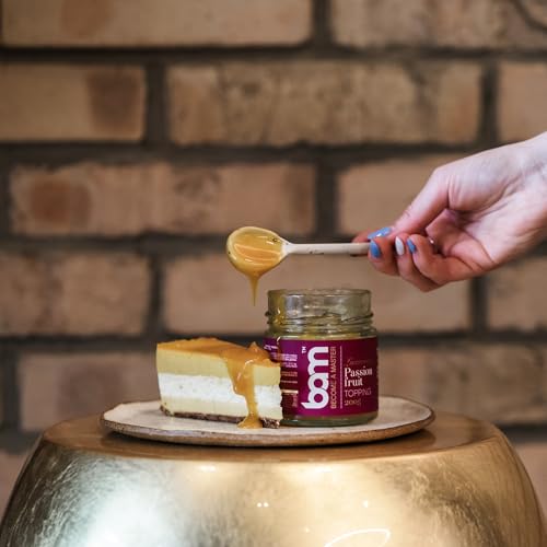 BAM Frucht-Topping, Fruchtkonfitüre zum Frühstück, Belag Perfekt für Desserts, Backen für Zuhause und Profi (Passionsfrucht-Topping, 200 ml (70% Fruchtanteil))
