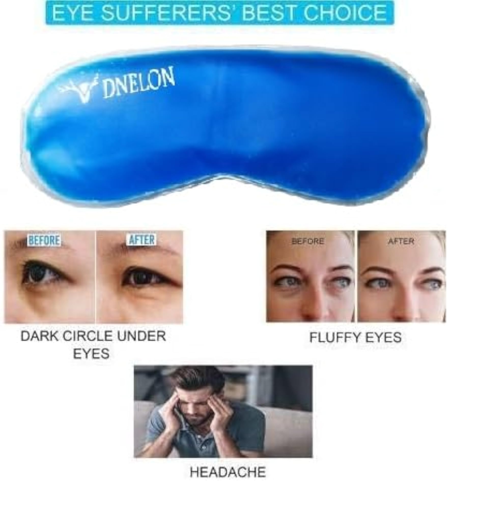 Cooling Gel Relaxing Eye Sleep Mask for Dark Circles