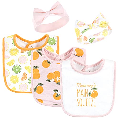 Image of Hudson Baby Unisex Baby Cotton Bib and Headband Set