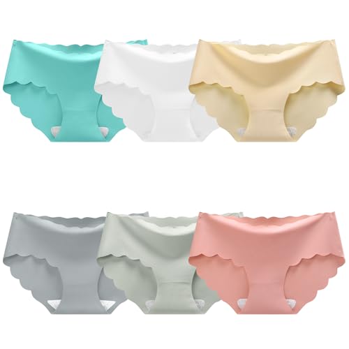 Domee Girls Seamless Underwear No Show Panties for Teens Pack of 6