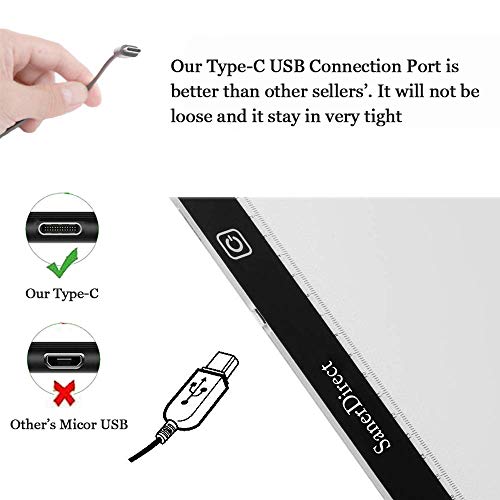 SanerDirect Diamond Painting Light Pad A4, Well-Design Type-C Connection Port, Adjustable Brightness with Detachable Stand and Clips (Upgraded) - Thumbnail 2