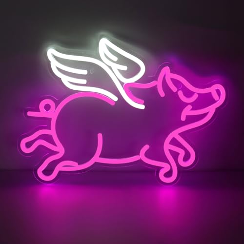 Image of Cute Animal Neon Sign for Wall Decor, Neon Light for Bedroom LED Light Up Sign Creative Aesthetic Room Decor, USB Dimmable Backdrop Home Party Birthday Gift for Kids Boys Girls