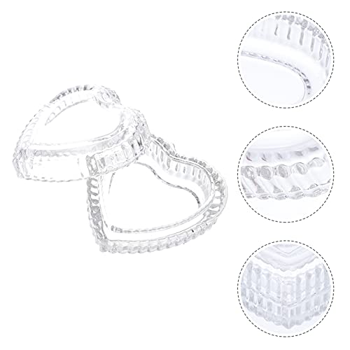 BESPORTBLE Kristallen glas hart vormige opbergdoos reliëf retro sieraden opbergdoos snoep doos met deksel - Image 7