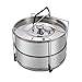 Price comparison product image SHOH Stainless Steel Stackable Steamer, Insert Pans with Handle, Pressure Cooker Steamer Accessories 6 qt, Food Steamer for Vegetables, Rice, Pasta