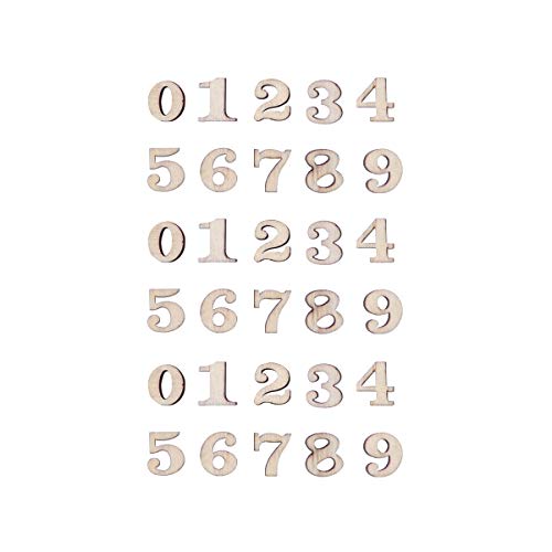 Healifty Chiffre en Bois Découpe en Bois Finies Bricolage Artisanat Scrapbooking Embellissement 100 PCS 15mm