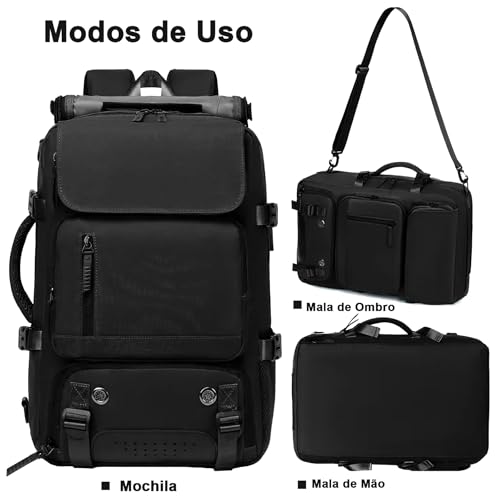 Mochila de Viagem com Compartimentos para Notebook e Tablet Masculina e Feminina Executiva Reforçada
