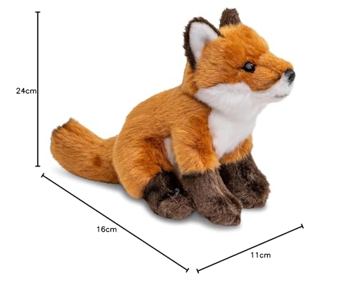 Uni-Toys - Rotfuchs Welpe, sitzend - 16 cm (Höhe) - Plüsch-Fuchs - Plüschtier, Kuscheltier