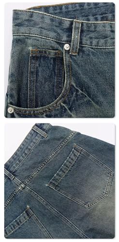 Men's Y2K Jeans Denim Cropped Pants Straight-Leg Leg Loose Personalized Breathable3