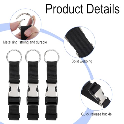 Image of 3 Pcs Heavy Duty Luggage Straps - Adjustable Suitcase Belts with Jacket Gripper - Travelkin Accessories for Secure Travel Add-A-Bag Valises Strap