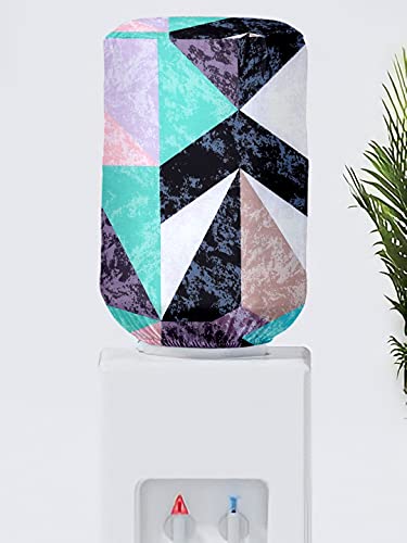 Image of Cortina Geometry Print Water Dispenser Bottle Can Cover | Can Protector | Elastic Closure | Polyester Material | Environmental Friendly | Digital Print | 45cm x 42cm x 43cm | 20 Liters | Grey 4