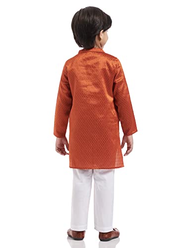 Image of Amazon Brand - Jam & Honey Boy's Cotton Festive Printed Kurta & Pant Set Which Is Both Comfortable And Stylish