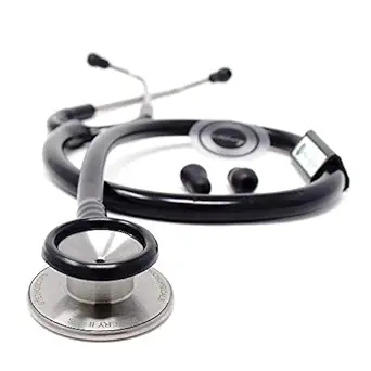 IS IndoSurgicals Silvery Ii-Ss Stethoscope (Black)