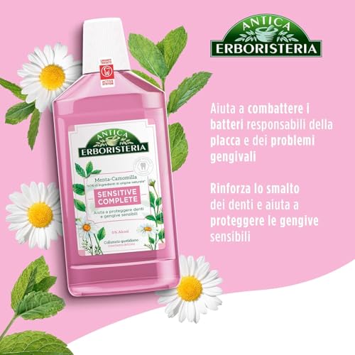 4x Antica Erboristeria, Collutorio Sensitive Complete, Tägliches Mundwasser für empfindliche Zähne und Zahnfleisch, Minze und Kamille,500ml + Beni Culinari Kostenloser Schlüsselanhänger – Bild 6