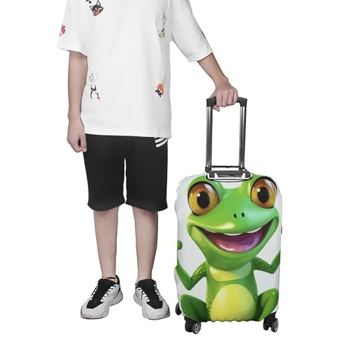 Green Frog Luggage Cover, Washable Elastic Suitcase Cover Protector Fit 18-32 Inch Luggage 7