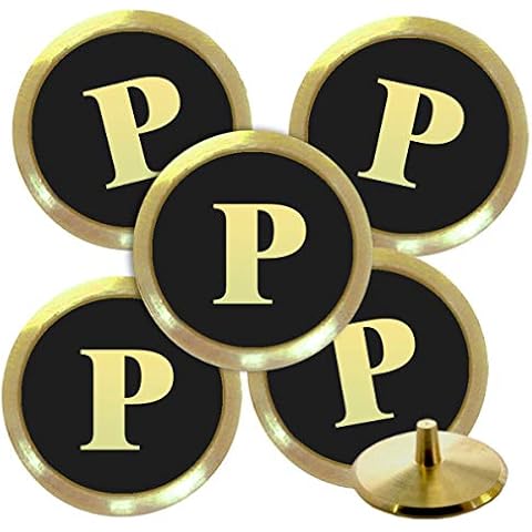 Best Impressions Solid Brass Personalised Golf Ball Markers with Initials (P) Cover