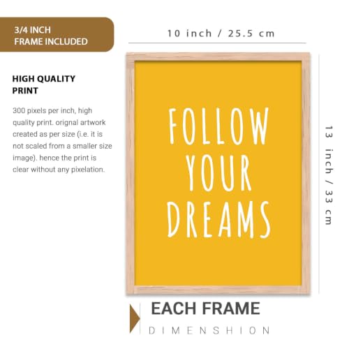 Image of kotart motivational Quotes wall art painting with frame for home decoration /Wall decor paintings for living room, Framed poster set for bedroom Set of 6 (10x13, I)
