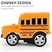 12 Pack in Box Chubby School Bus Model Toys - 4 inches Classic Long Nose Friction Powered 360 Rotation Vehicles - Ideal Gift, Party Favors for Kids (1 Dozen)