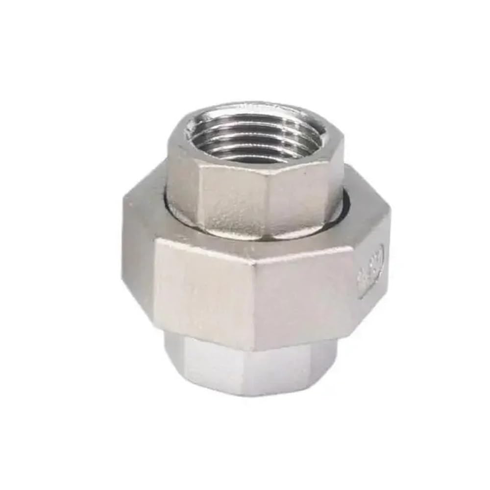 Gaojudaf Women's One Color Threaded Pipe Fitting Equal Bsp Thread 304 Stainless Steel, Hex Socket Union Set Pipe Fitting Connector 1Pc(1/8Inch)