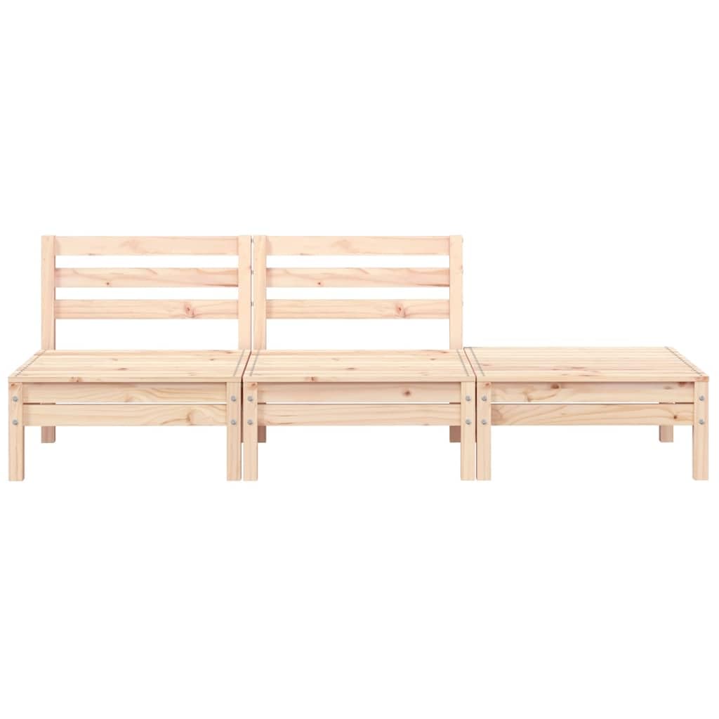 Divano da giardino in legno massello a 3 posti, in pino massiccio, per esterni, con design a doghe e schienale, per terrazze, cortile, durevole, stabile e modulare