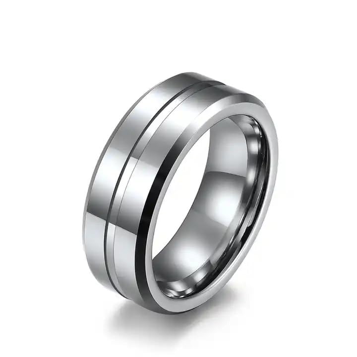 amaal Silver Rings for Men Boys Boyfriend gents friends girls mens Platinum Black ring for men Blue Ring for Boys Stainless Steel finger Rings Stylish Fashion thumb band Combo set A479-picture-37